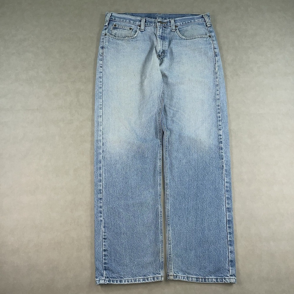 Carhartt Relaxed Fit Blue Denim Jeans Men's 36x32 Distressed Baggy Skater B460
